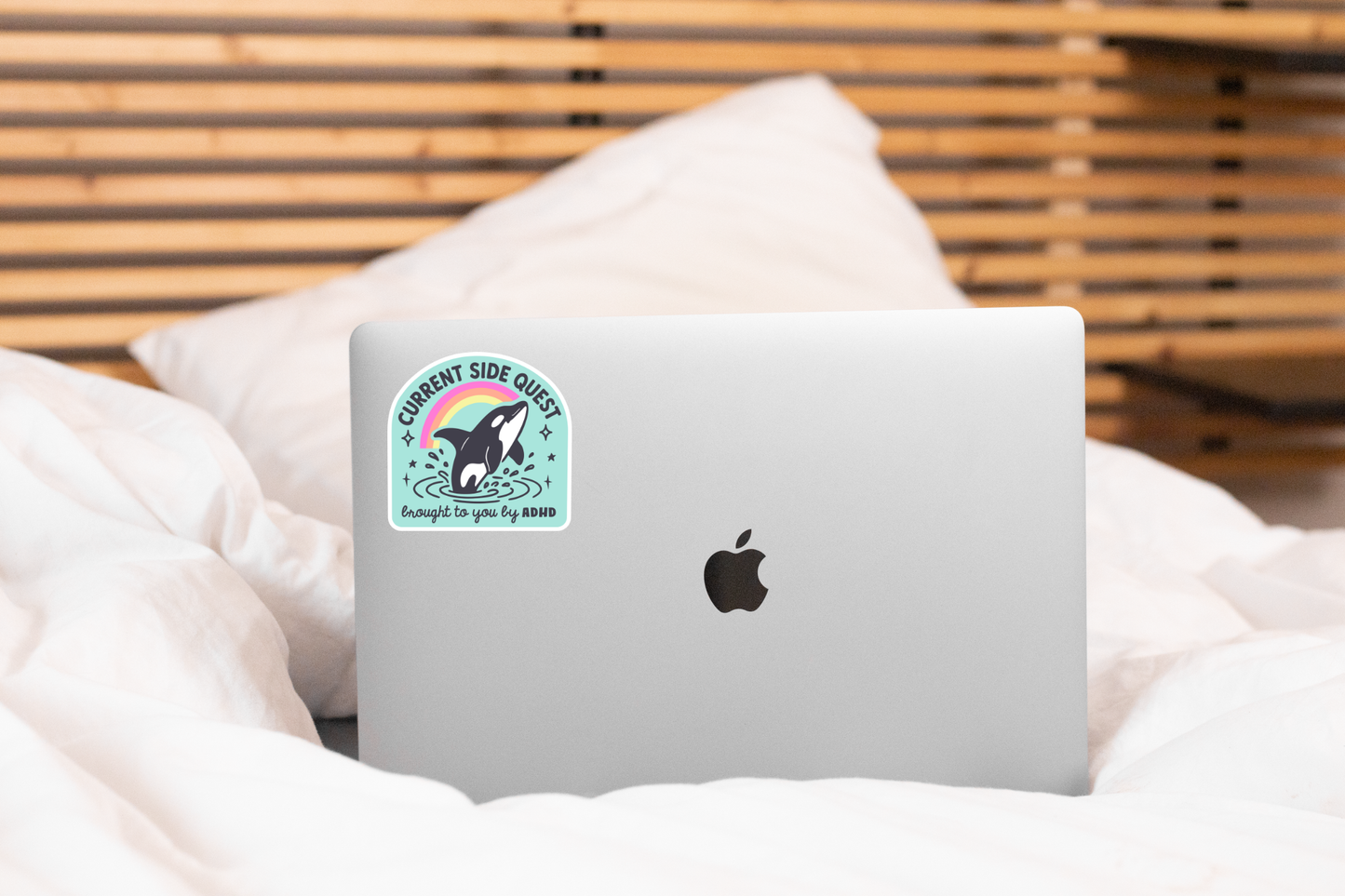 Current Side Quest Brought to You By ADHD Sticker - rainbow
