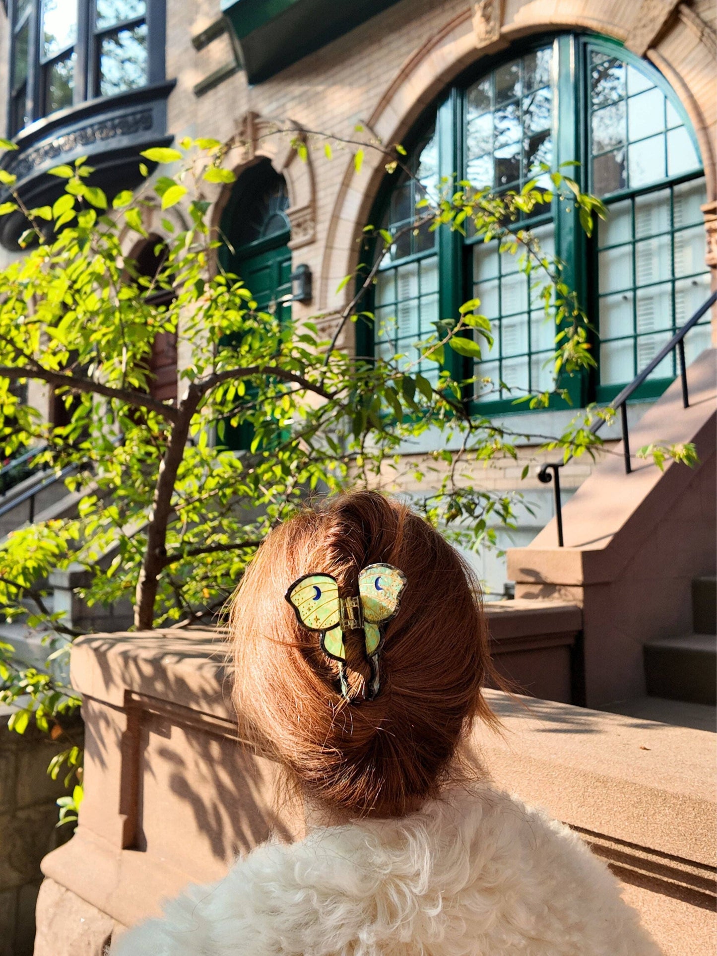Hand-painted Luna Moth Claw Hair Clip | Eco-Friendly
