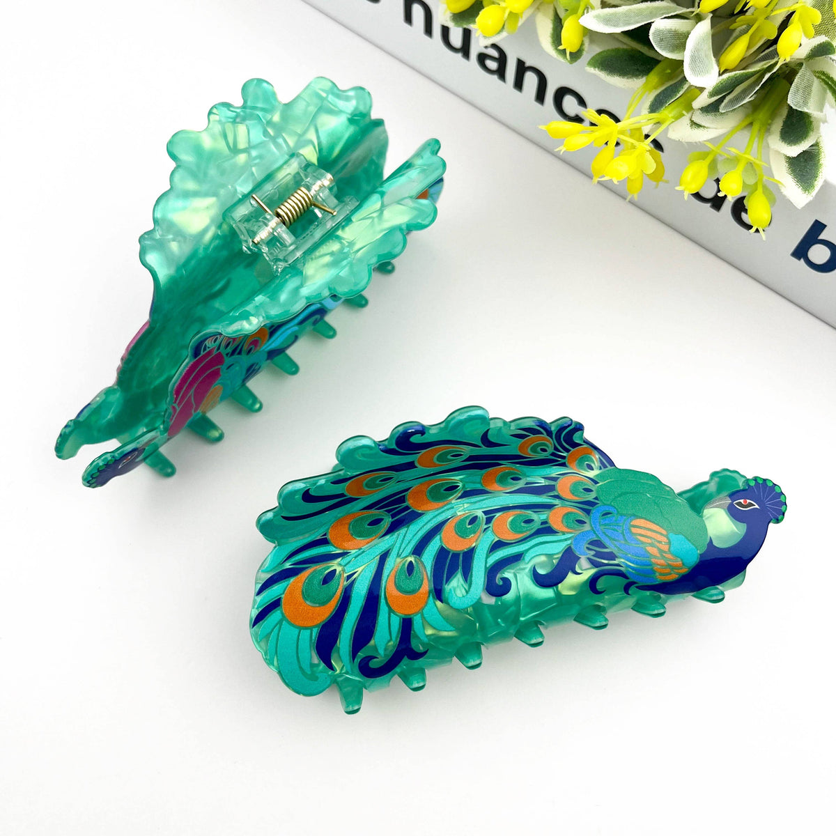 Creative Fashion Peacock Hair Claw Clip – Animal Style