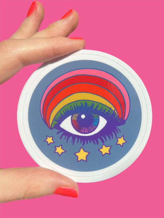 Psychedelic Rainbow Eye STICKER 3 Inch