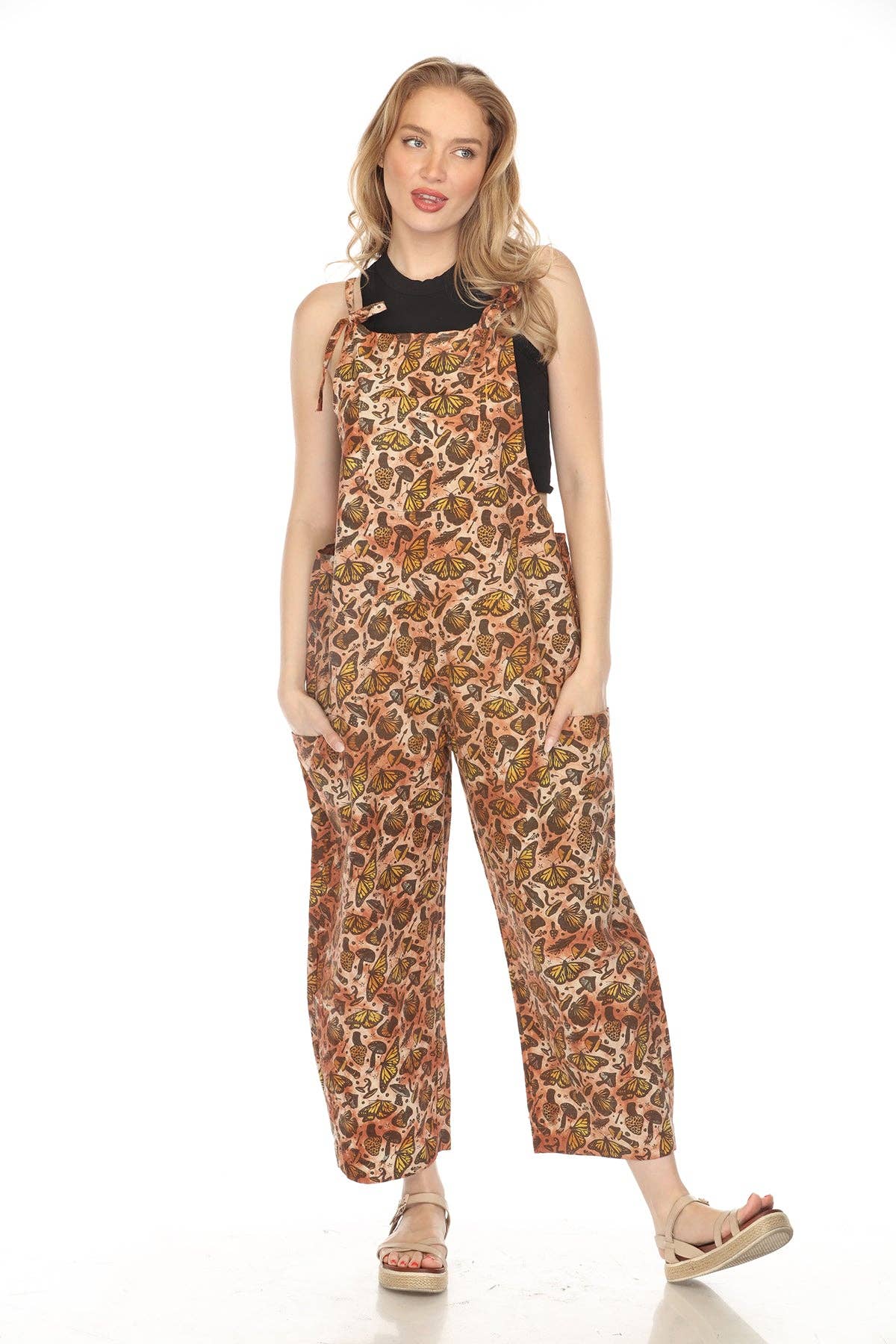Homespun Butterfly Oversized Overalls
