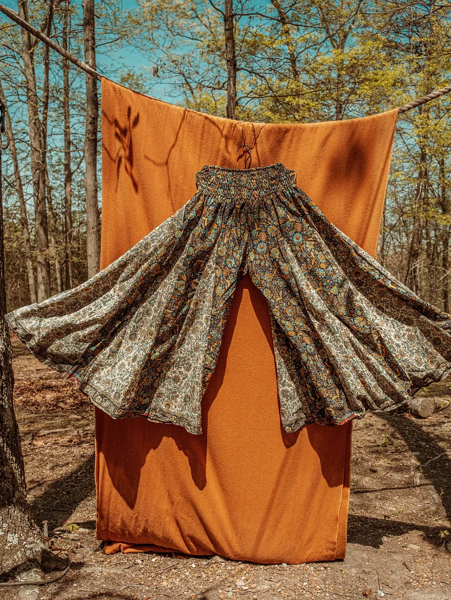 Hippie Boho Wide Leg Patchwork Pants, Flow Trousers