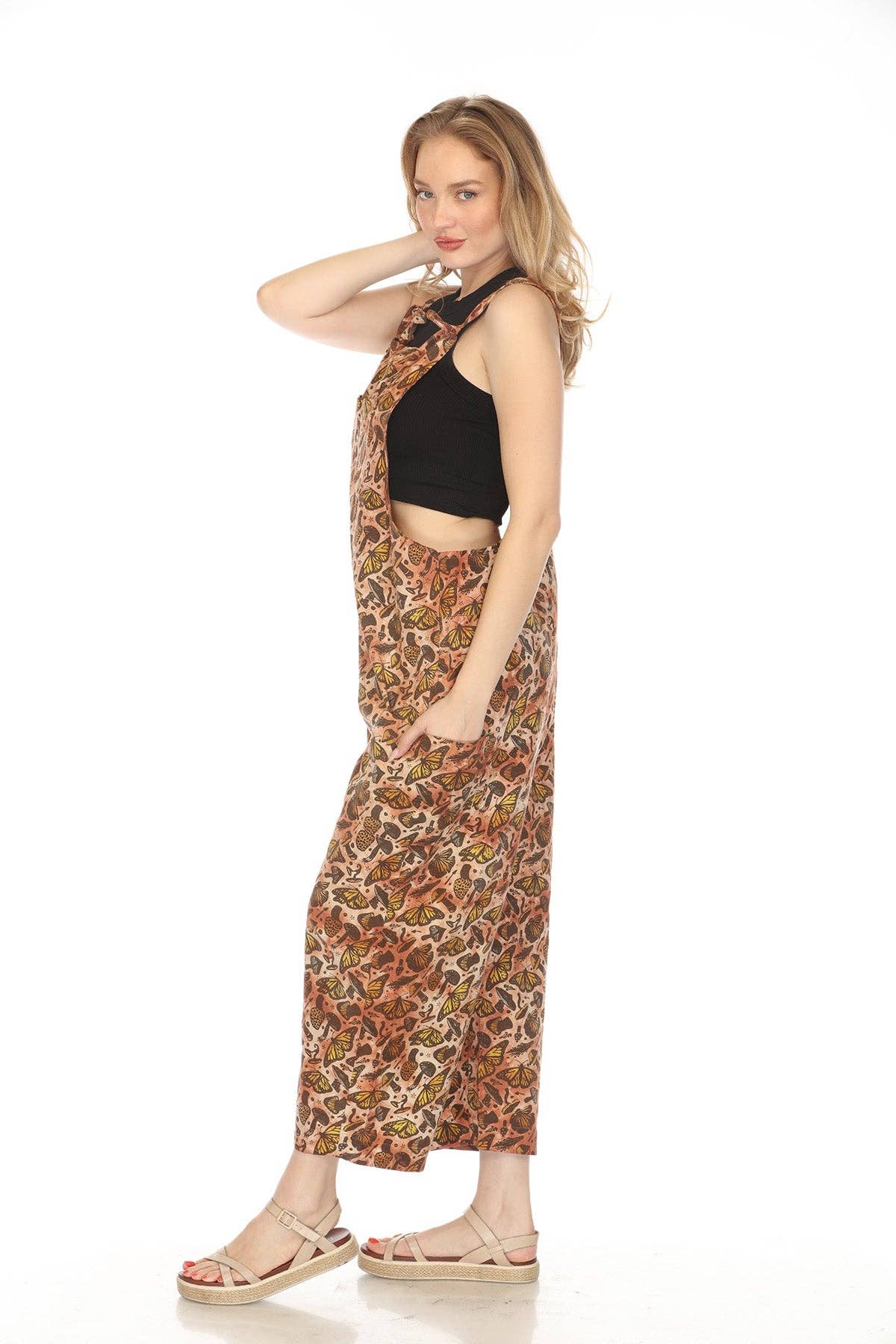 Homespun Butterfly Oversized Overalls