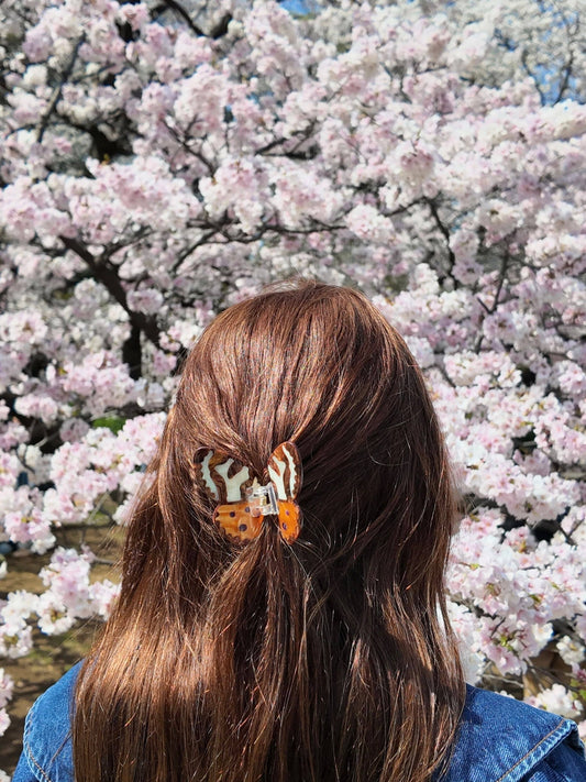 Hand-painted Tiger Moth Claw Hair Clip | Eco-Friendly