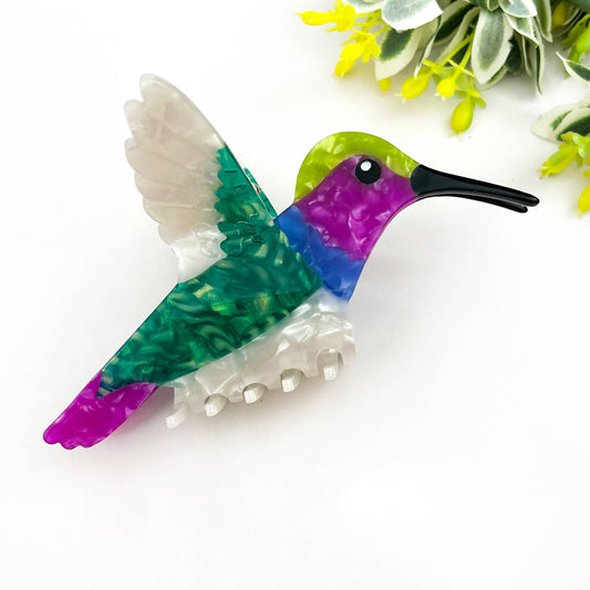 Hummingbird Hair Claw Clip, Elegant Acetate Bird Hair Clip