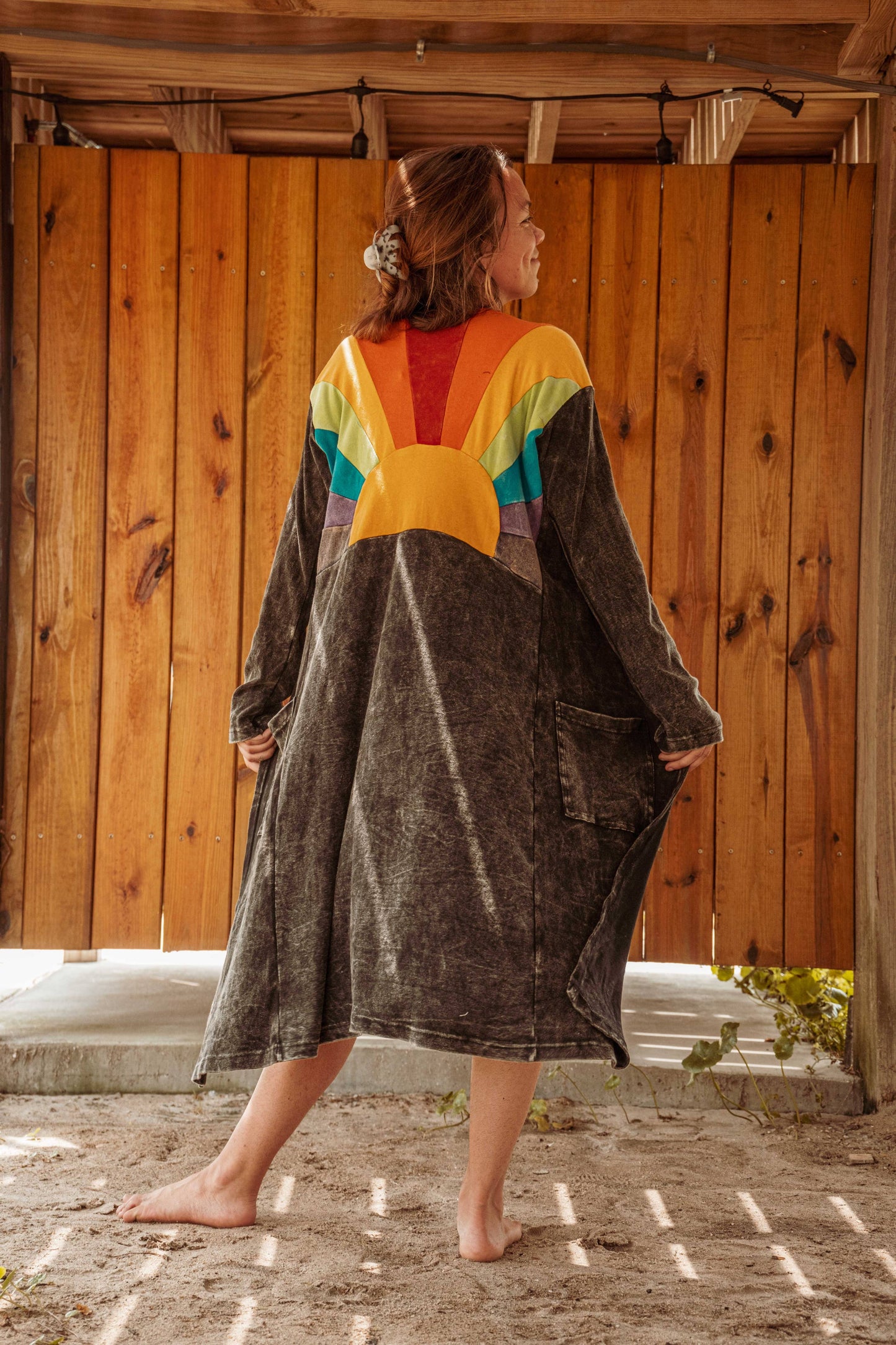 Sun Ray Cardigan, Cotton Earthy Hippie Boho Style Duster